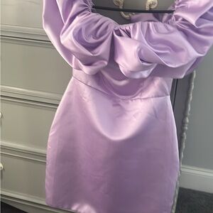 Lavender Satin Mini Dress